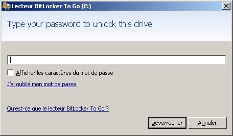 Bitlocker password