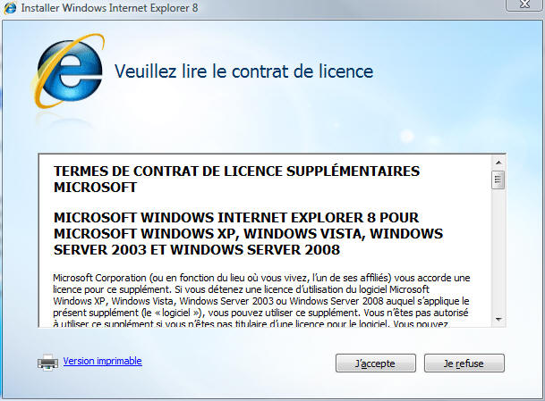 Internet Explorer : licence