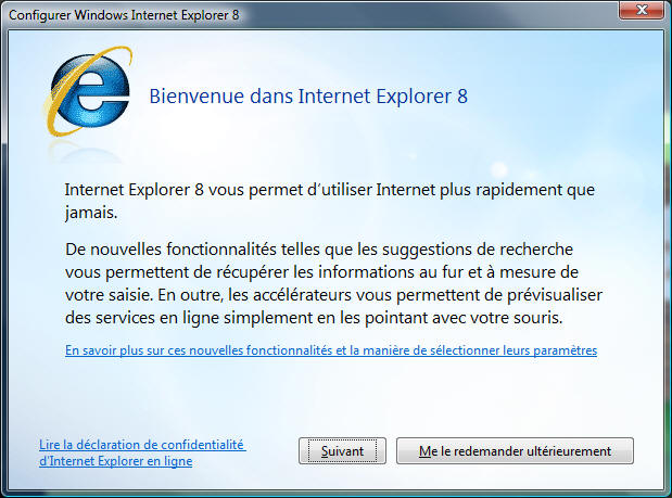IE8 welcome