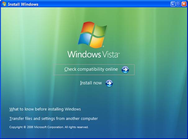 Windows Vista - Installation - Premier écran