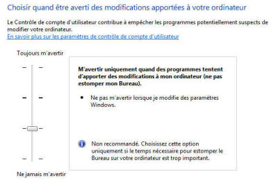 UAC niveau bas