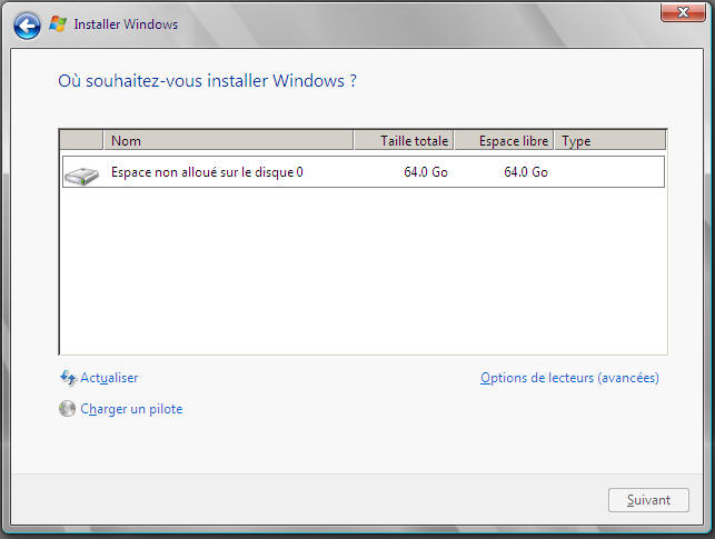 Windows Server 2008 - disque