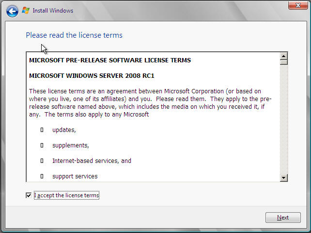 Windows Server 2008 licence